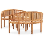 Set Salotto da Giardino 3 pz Design Curvo in Massello di Teak