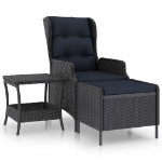 Set Divani da Giardino 2 pz con Cuscini Polyrattan Grigio Scuro