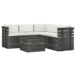 Set Divani da Giardino su Pallet 6 pz con Cuscini Massello Pino
