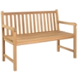 Panca da Giardino con Cuscino Motivo a Foglie 120 cm Legno Teak