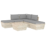 Set Divani da Giardino su Pallet 6 pz con Cuscini Legno Abete