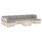 Set Divani da Giardino su Pallet 8 pz con Cuscini Legno Abete