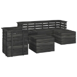 Set Divani da Giardino su Pallet 6 pz Legno Pino Grigio Scuro