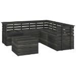 Set Divani da Giardino su Pallet 6 pz Legno Pino Grigio Scuro