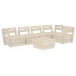 Set Divani da Giardino su Pallet 6 pz in Legno Abete Impregnato