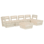 Set Divani da Giardino su Pallet 6 pz in Legno Abete Impregnato