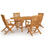 Set da Pranzo da Giardino 5 pz in Legno Massello di Teak