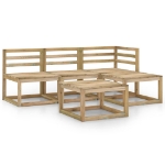 Set Salotto da Giardino 5 pz in Legno di Pino Impregnato Verde