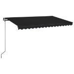 Tenda da Sole Retrattile Manuale con LED 400x350 cm Antracite