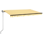 Tenda da Sole Retrattile Manuale LED 400x350 cm Giallo Bianco