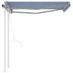 Tenda da Sole Retrattile Automatica Pali 3,5x2,5 m Blu e Bianca