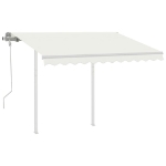 Tenda da Sole Retrattile Manuale con Pali 3x2,5 m Crema