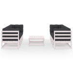 Set Divani da Giardino 7 pz con Cuscini Legno Massello di Pino