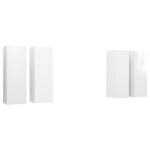Mobili TV Bianco Lucido 4 pz 30,5x30x90 cm in Truciolato