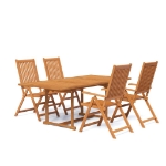 Set Mobili da Pranzo da Giardino 5 pz Legno Massello di Acacia