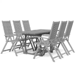 Set da Pranzo da Giardino 7 pz in Legno Massello di Acacia