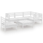 Set Salotto da Giardino 6 pz in Legno Massello di Pino Bianco