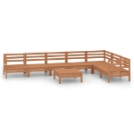Set Salotto da Giardino 8 pz in Legno Massello di Pino Miele