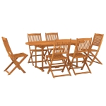 Set da Pranzo da Giardino 7 pz in Legno Massello di Acacia