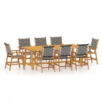 Set Mobili da Pranzo per Giardino 9 pz Legno Massello di Acacia