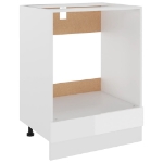 Armadio per Forno Bianco Lucido 60x46x81,5 cm in Truciolato