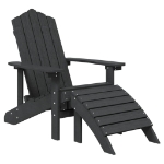 Sedia da Giardino Adirondack con Poggiapiedi Antracite HDPE