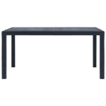 Tavolo da Giardino Antracite 150x90x72 cm Plastica Stile Rattan