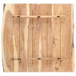 Piano del Tavolo in Legno Massello di Acacia 58x(50-60)x3,8 cm