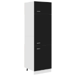 Armadio per Frigo Nero 60x57x207 cm in Legno Multistrato