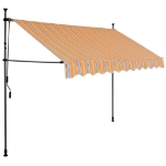 Tenda da Sole Retrattile Manuale con LED 300 cm Gialla e Blu