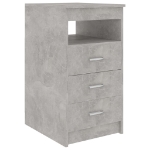 Cassettiera Grigio Cemento 40x50x76 cm in Legno Multistrato