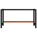 Telaio per Banco da Lavoro in Metallo 150x57x79 cm Nero e Rosso