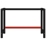 Telaio per Banco da Lavoro in Metallo 120x57x79 cm Nero e Rosso