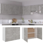 Armadio Sospeso Grigio Cemento 80x31x60 cm in Truciolato