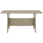 Tavolo da Giardino Grigio 130x70x66 cm in Polyrattan