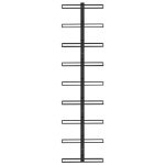 Portavini da Parete per 9 Bottiglie Nero in Ferro