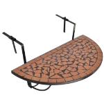 Tavolo Sospeso da Balcone in Terracotta con Mosaico