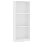 Libreria a 3 Ripiani Bianca 40x24x108 cm in Legno Multistrato