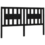 Testiera per Letto Nera 146x4x100 cm in Legno Massello di Pino