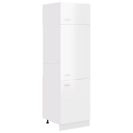 Armadio per Frigo Bianco Lucido 60x57x207 cm in Truciolato