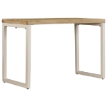 Tavolo da Pranzo 115x55x76 cm Legno Massello di Mango e Acciaio