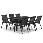 Set da Pranzo da Giardino 7 pz Nero