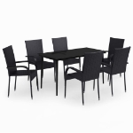 Set da Pranzo da Giardino 7 pz Nero