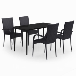 Set da Pranzo da Giardino 5 pz Nero