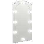 Specchio con Luci LED 90x45 cm Forma ad Arco in Vetro