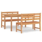 Set da Pranzo per Giardino 3 pz in Legno Massello di Teak