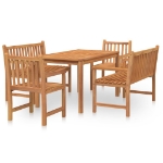 Set da Pranzo per Giardino 5 pz in Legno Massello di Teak