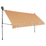 Tenda da Sole Retrattile Manuale con LED 400 cm Gialla e Blu
