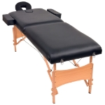 Lettino da Massaggio 2 Zone Pieghevole Spessore 10 cm Nero