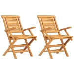 Sedie da Giardino Pieghevoli 2pz 56x63x90cm Legno Massello Teak